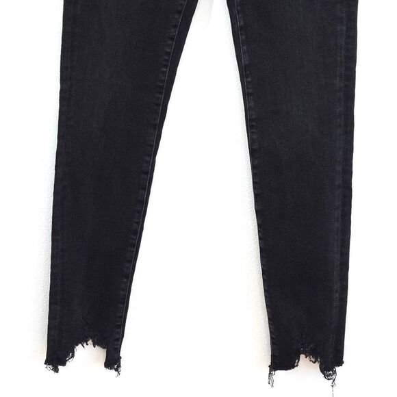Agolde Sophie High Rise Skinny Jean Black Raw Hem Size 27 - Picture 8 of 9